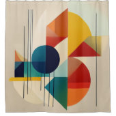 Geometric Abstract Art in Bauhaus Style シャワーカーテン (正面)