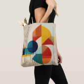 Geometric Abstract Art in Bauhaus Style トートバッグ (クローズアップ)