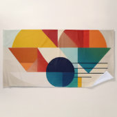 Geometric Abstract Art in Bauhaus Style ビーチタオル (正面)