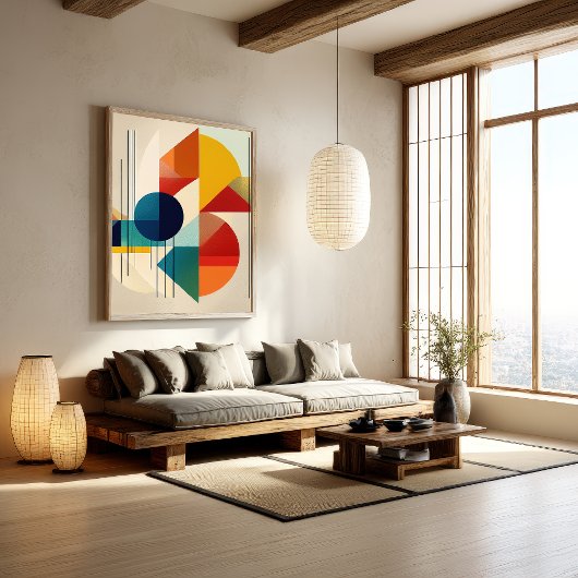 Geometric Abstract Art in Bauhaus Style ポスター