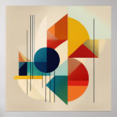Geometric Abstract Art in Bauhaus Style ポスター (正面)