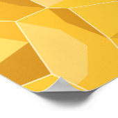 Geometric Abstract Art in Golden Yellow Tones ポスター (角)