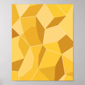 Geometric Abstract Art in Golden Yellow Tones ポスター (正面)