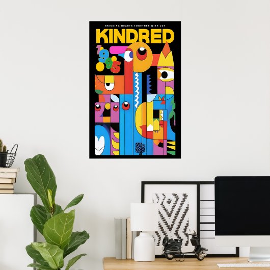 Geometric Abstract Art Print Kindred Exhibition ポスター (ホームオフィス)