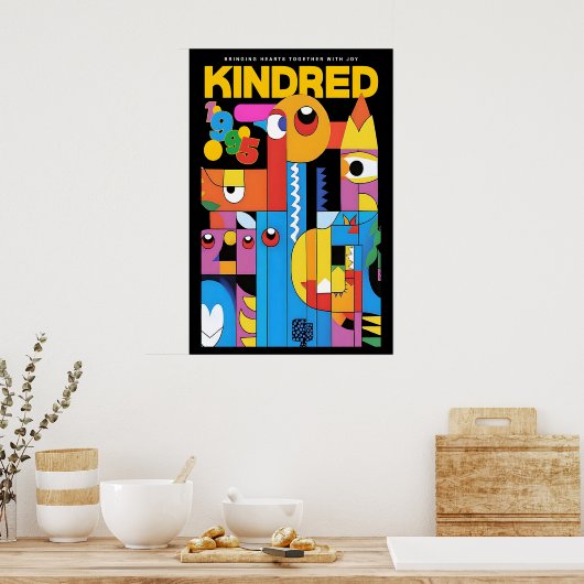 Geometric Abstract Art Print Kindred Exhibition ポスター (キッチン)