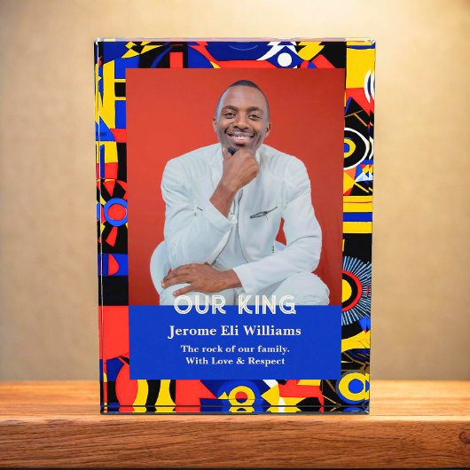 Geometric Abstract Christmas Gifts for Black Men フォトブロック