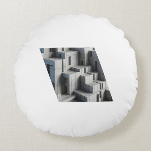 Geometric Abstract Concrete Structure with Sharp A ラウンドクッション (正面)
