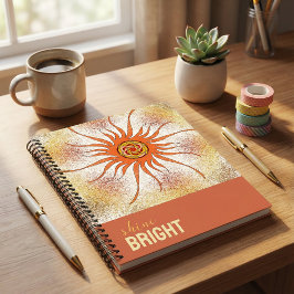 Geometric abstract contemporary colourful spiral ノートブック