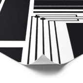 Geometric Abstract Design in Black and White ポスター (角)