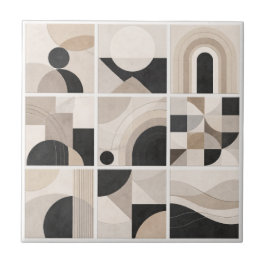 Geometric Abstract Harmony – Modern Ceramic Tile タイル