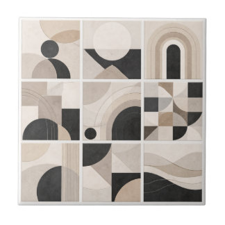 Geometric Abstract Harmony – Modern Ceramic Tile タイル
