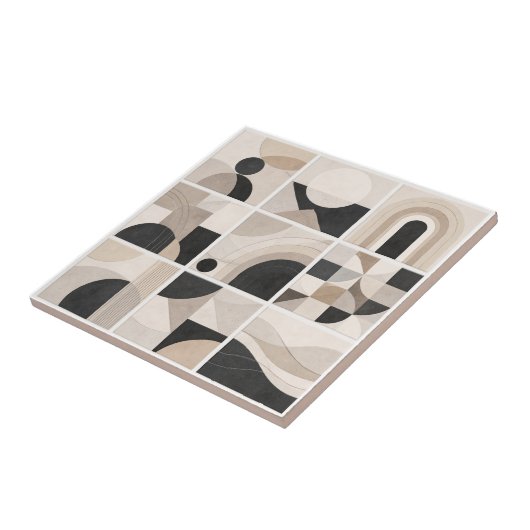Geometric Abstract Harmony – Modern Ceramic Tile タイル (側面)