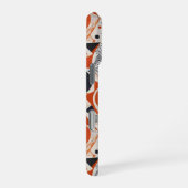 Geometric abstract pattern in coral, red & ivory 1 iPhoneケース (右側面)