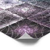 Geometric Abstract Pattern with Wireframe Cubes ポスター (角)
