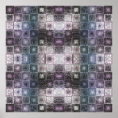 Geometric Abstract Pattern with Wireframe Cubes ポスター (正面)
