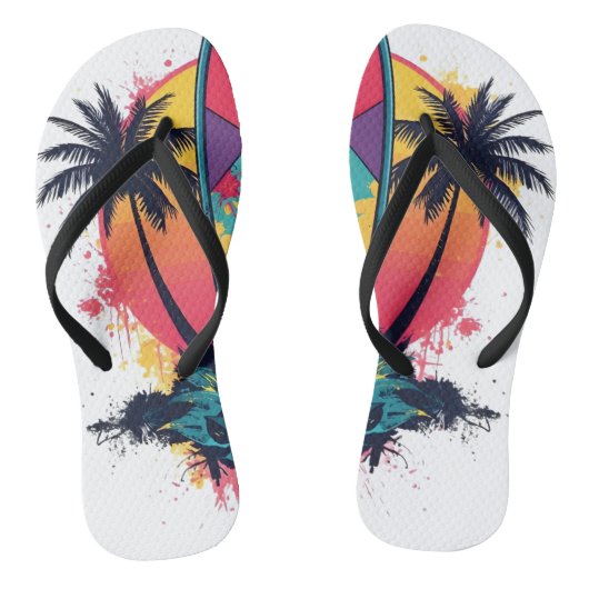 Geometric Abstract Surf Art Flip Flops - Colorful ビーチサンダル (ソール)