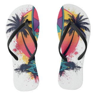 Geometric Abstract Surf Art Flip Flops - Colorful  ビーチサンダル
