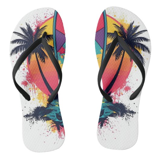 Geometric Abstract Surf Art Flip Flops - Colorful  ビーチサンダル (ソール)