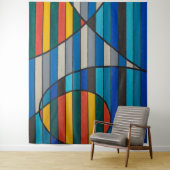 Geometric Abstract with Bold Stripes and Shapes タペストリー (インサイチュ)