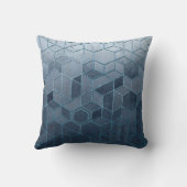 Geometric abstraction of hexagons on a blue relief クッション (裏面)
