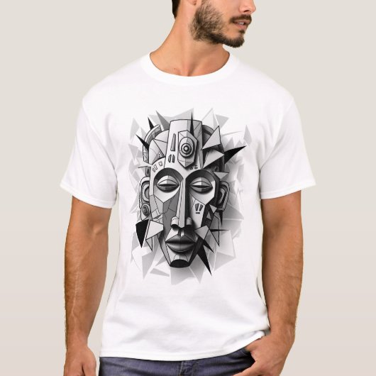 Geometric_Africa_Mask_Art Tシャツ (正面)