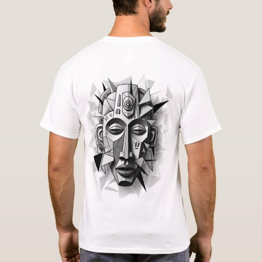 Geometric_Africa_Mask_Art Tシャツ (裏面)