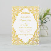 Geometric Arabesques Ornament Islamic Weddings 箔招待状 (立ち正面)