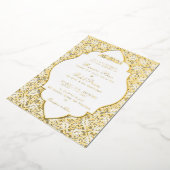 Geometric Arabesques Ornament Islamic Weddings 箔招待状 (回転した状態)