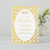 Geometric Arabesques Ornament Islamic Weddings 箔招待状 (立ち正面)
