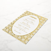 Geometric Arabesques Ornament Islamic Weddings 箔招待状 (回転した状態)