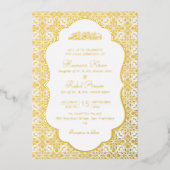 Geometric Arabesques Ornament Islamic Weddings 箔招待状 (正面)