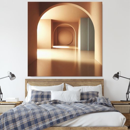 Geometric Arch Interior キャンバスプリント (インサイチュ (寝室))