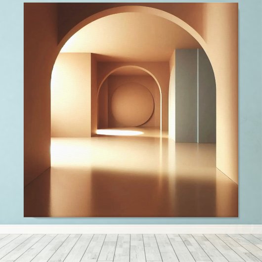 Geometric Arch Interior キャンバスプリント (インサイチュ (ウッドフロア))