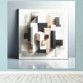 Geometric Architectural Layers キャンバスプリント (インサイチュ (ウッドフロア))