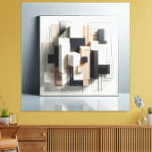 Geometric Architectural Layers キャンバスプリント (インサイチュ (リビング))