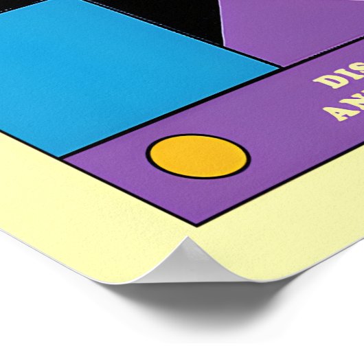 Geometric Art Print Retro 1990s Abstract Mountain ポスター (角)