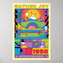 Geometric Art Print Retro 1990s Abstract Mountain ポスター