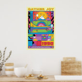 Geometric Art Print Retro 1990s Abstract Mountain ポスター (キッチン)