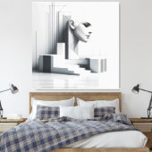 Geometric Ascending Profil キャンバスプリント (インサイチュ (寝室))