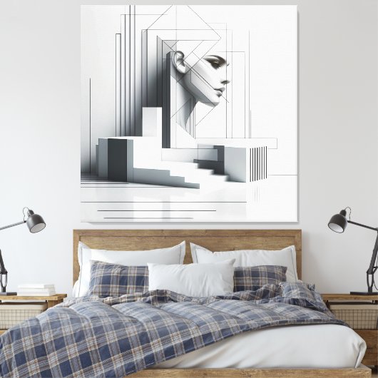 Geometric Ascending Profil キャンバスプリント (インサイチュ (寝室))