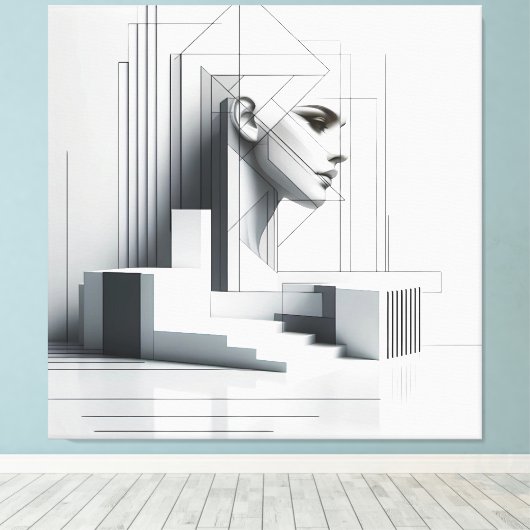 Geometric Ascending Profil キャンバスプリント (インサイチュ (ウッドフロア))