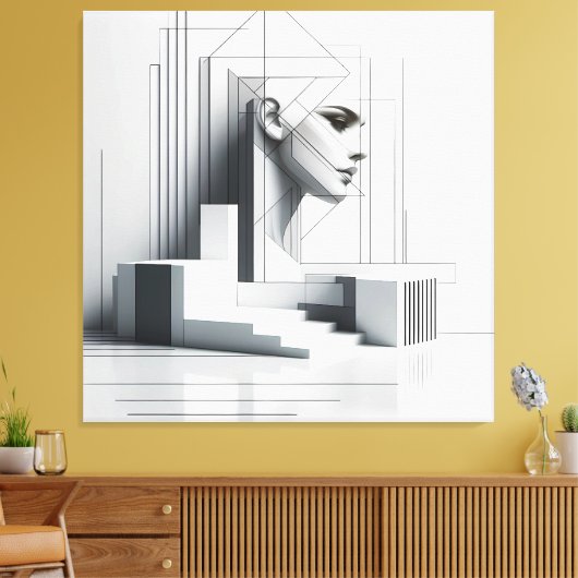 Geometric Ascending Profil キャンバスプリント (インサイチュ (リビング))