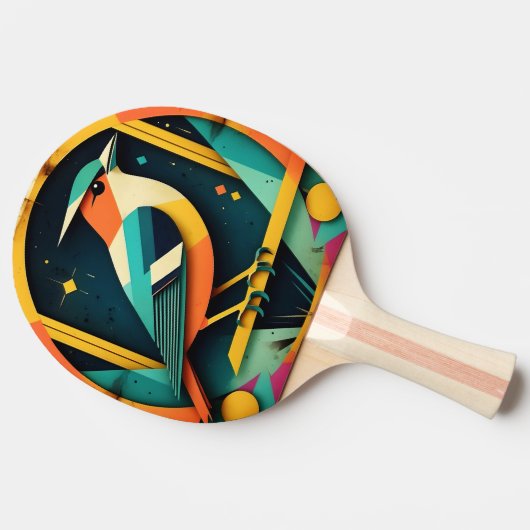 Geometric Avian Art 卓球ラケット (横)