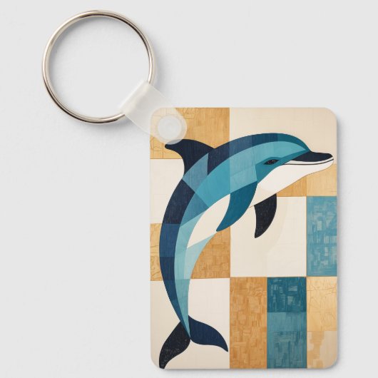 Geometric Azure Leap キーホルダー (正面)