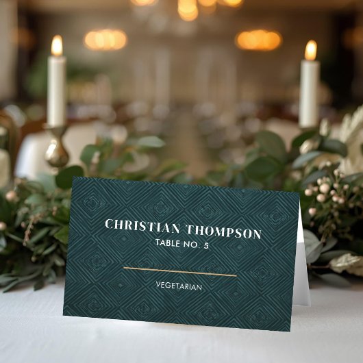 Geometric Background Modern Wedding Place Card テーブルナンバー