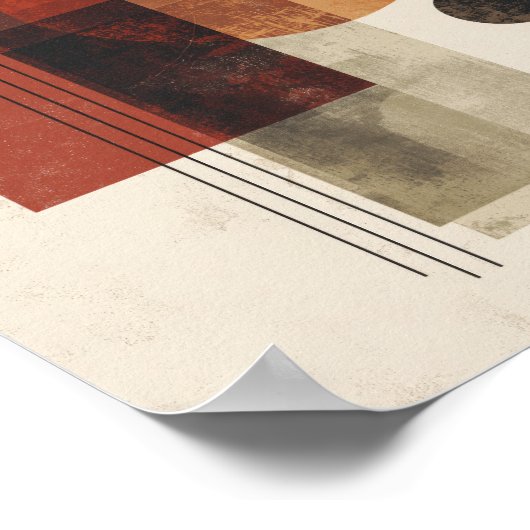 Geometric Balance – Abstract Circles and Rectangle ポスター (角)