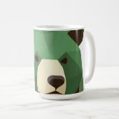 Geometric Bear Head Low Poly コーヒーマグカップ (正面右)
