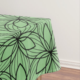 Geometric Black and Green Art TableCloth テーブルクロス