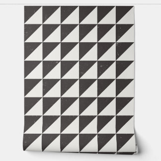 Geometric Black And Off-White Triangles Wallpaper 壁紙