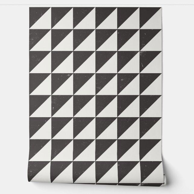 Geometric Black And Off-White Triangles Wallpaper 壁紙 (ほどく)